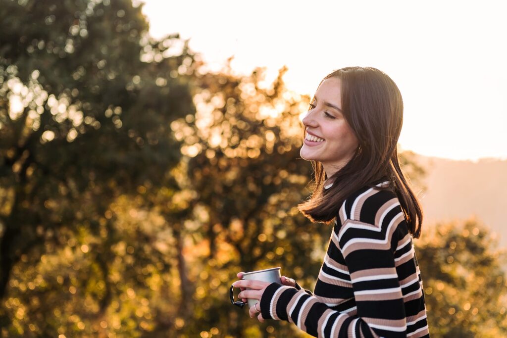 Lady enjoying a blissful life