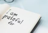 Journaling-min Gratitude Journal Concept. Writing I Am Grateful In Journal